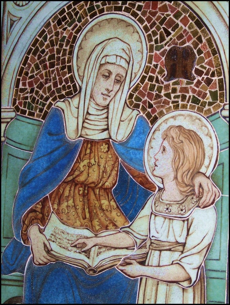St Anne teaching the Blessed Virgin to read | St Mary, Swill… | Flickr St Anne teaching the Blessed Virgin to read | St Mary, Swill… | Flickr