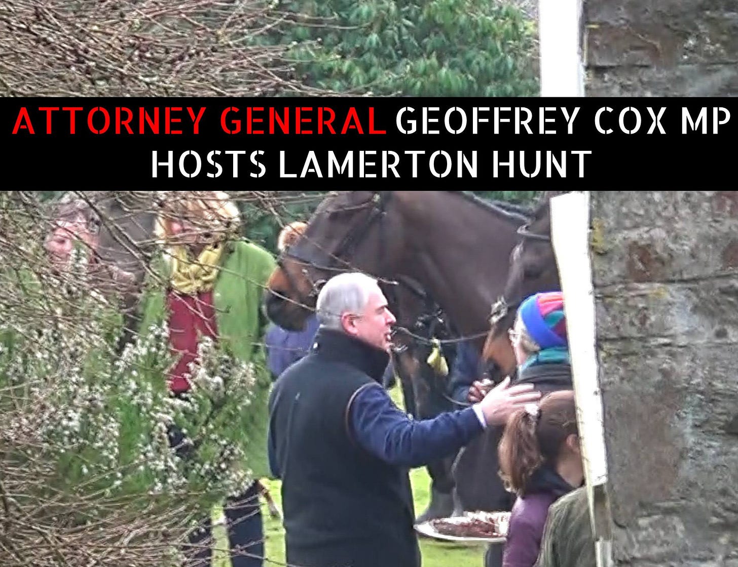 Tory Attorney General Geofrey Cox Illegal Lamerton Devon Fox Hunt Tory Attorney General Geofrey Cox Illegal Lamerton Devon Fox Hunt