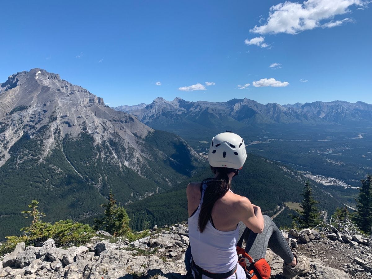A photo of my friend Ashley, sitting atop a mountain she wasn't sure she could climb A photo of my friend Ashley, sitting atop a mountain she wasn't sure she could climb