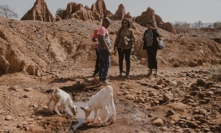Susan Chomba and members of her team during a field visit in a gully in Baringo county.