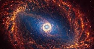 Four telescopic images of galaxies that look almost like body parts or beings. 
