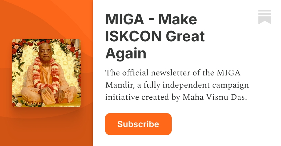 Iskcon Card MIGA - Make ISKCON Great Again | Maha Visnu | Substack
