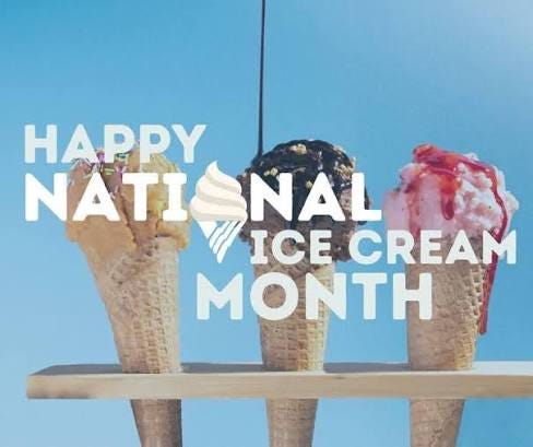 Today - Sunday, July 12, 2026 - in Dormont: July is National Ice Cream  Month. Celebrate with me!