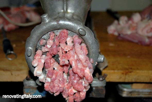 making salami