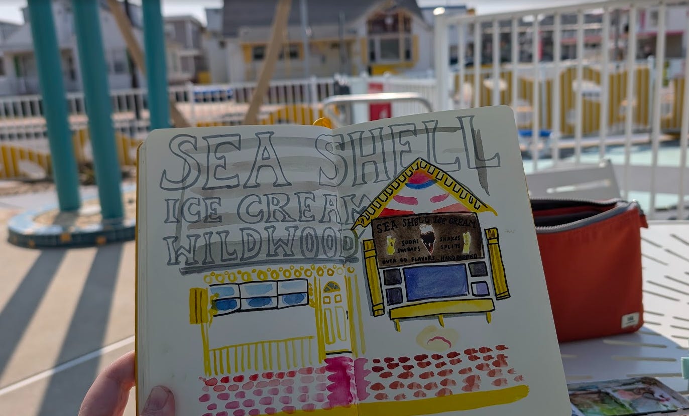 Sea Shell Ice Cream Wildwood sketch