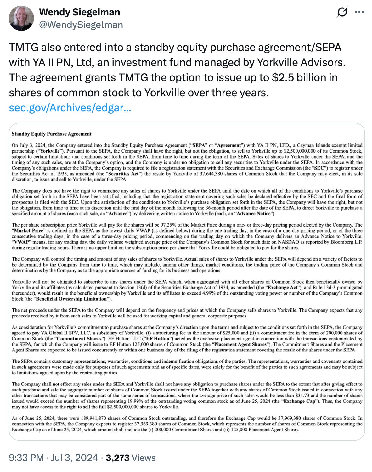 Image shows tweet on TMTG and links to original tweet where text can be read in full.