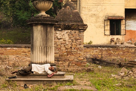 Sleeping Men. The graves. Chunar