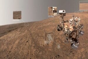 Fifty-nine individual images went into the creation of this Perseverance rover selfie. Credit: NASA/JPL-Caltech/MSSS