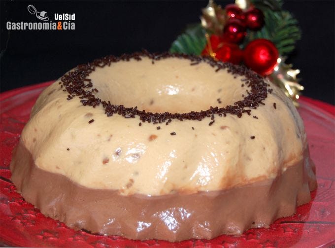 Tarta de turrón y chocolate