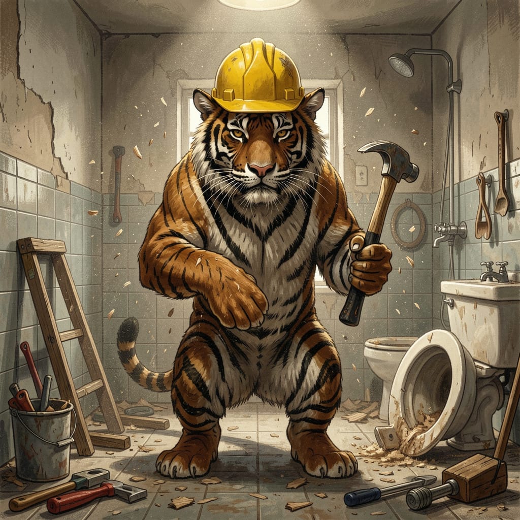 A tiger and house renovations