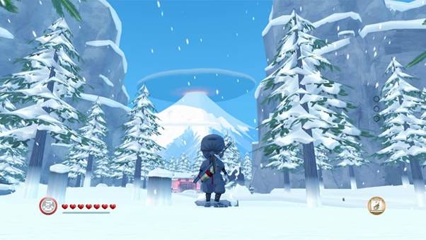 A video game screen with a snow covered mountain and a person in a hat

AI-generated content may be incorrect.