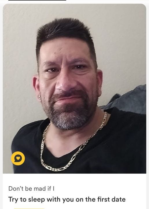 May be an image of 1 person, beard, smiling and text that says 'Don't be mad if I Try to sleep with you on the first date'