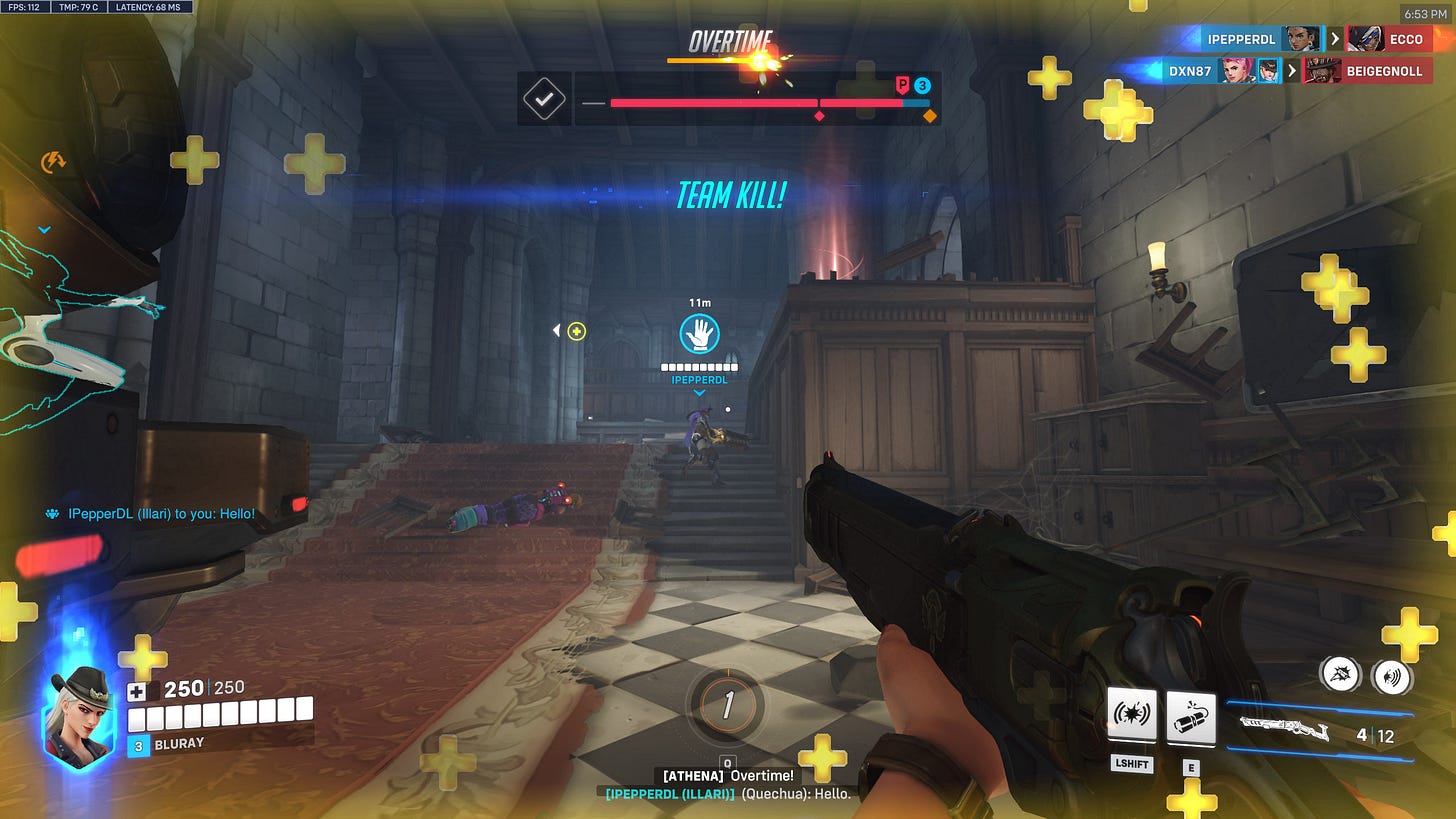 Ashe gameplay. Team Kill is displayed in the middle of the screen, meaning my team wiped out the enemy team.