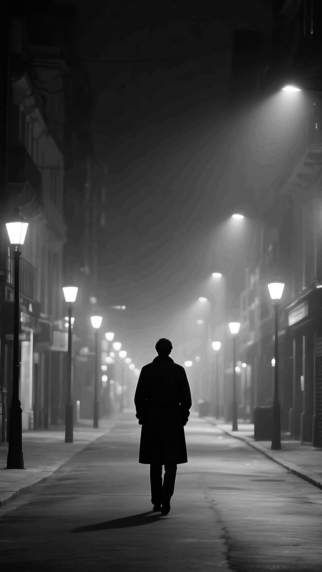 hombre de espaldas solo en la calle por la noche hombre de espaldas solo en la calle por la noche