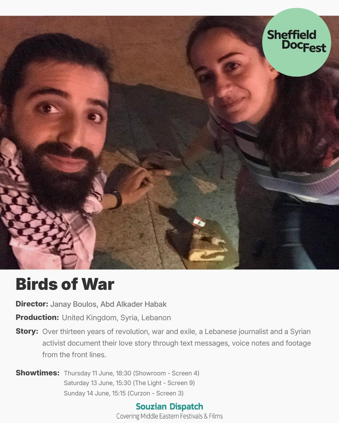 Birds of War, directed by Abd Alkader Habak and Janay Boulos, received a Special Mention for the Tim Hetherington Award.