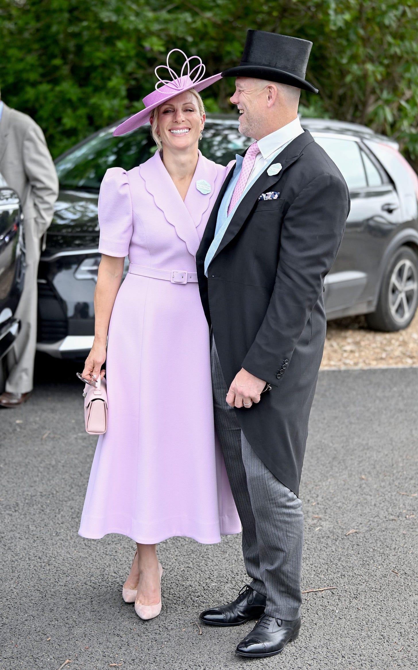Image may contain Zara Tindall Peter FitzSimons Person Adult Accessories Formal Wear Tie Clothing and Suit