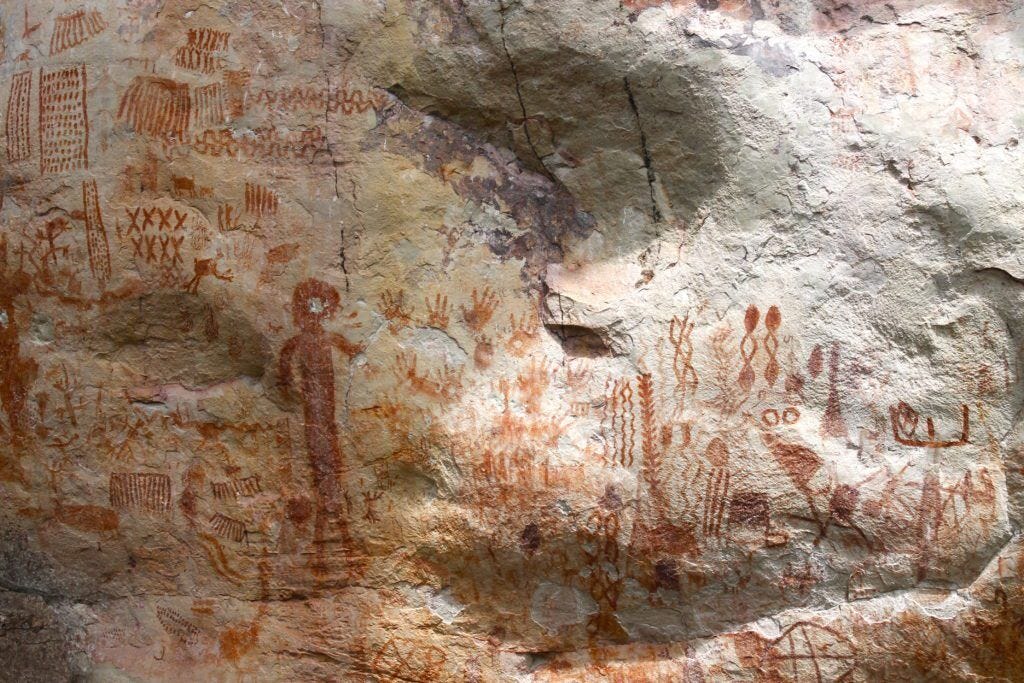 Cerro Azul in Colombia has cave paintings from the Ice Age