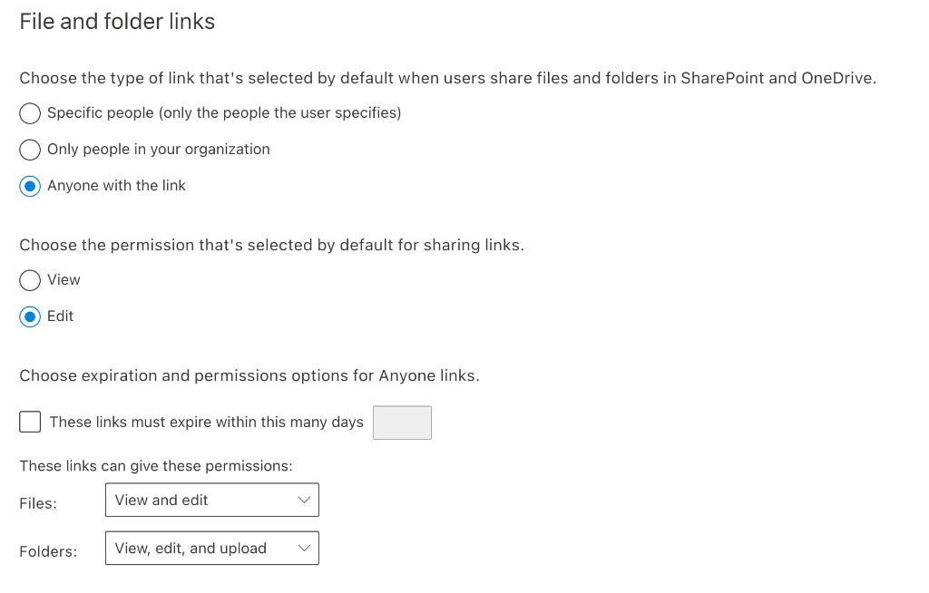 Gestione impostazioni link di condivisione SharePoint Online Gestione impostazioni link di condivisione SharePoint Online