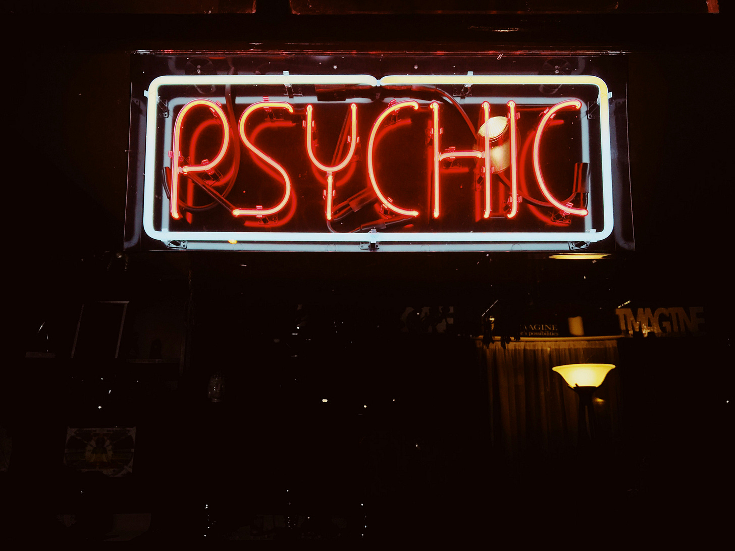 neon red psychic sign neon red psychic sign