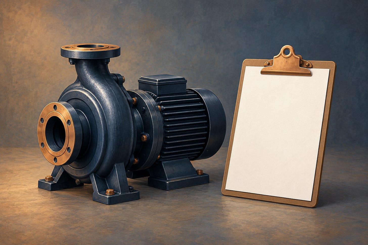 Illustration of a pump and a clipboard. Illustration of a pump and a clipboard.