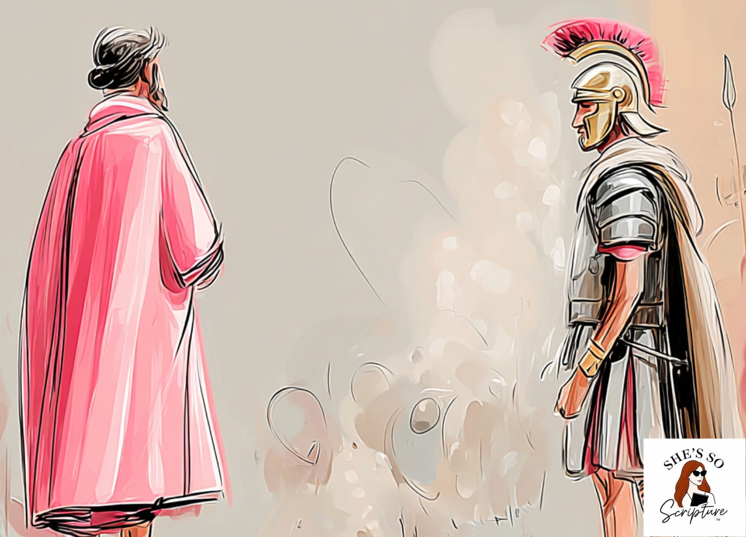 Illustrated scene of a person standing calmly after being struck on the cheek, with others watching, symbolizing dignity and resistance to humiliation in Matthew 5:39.