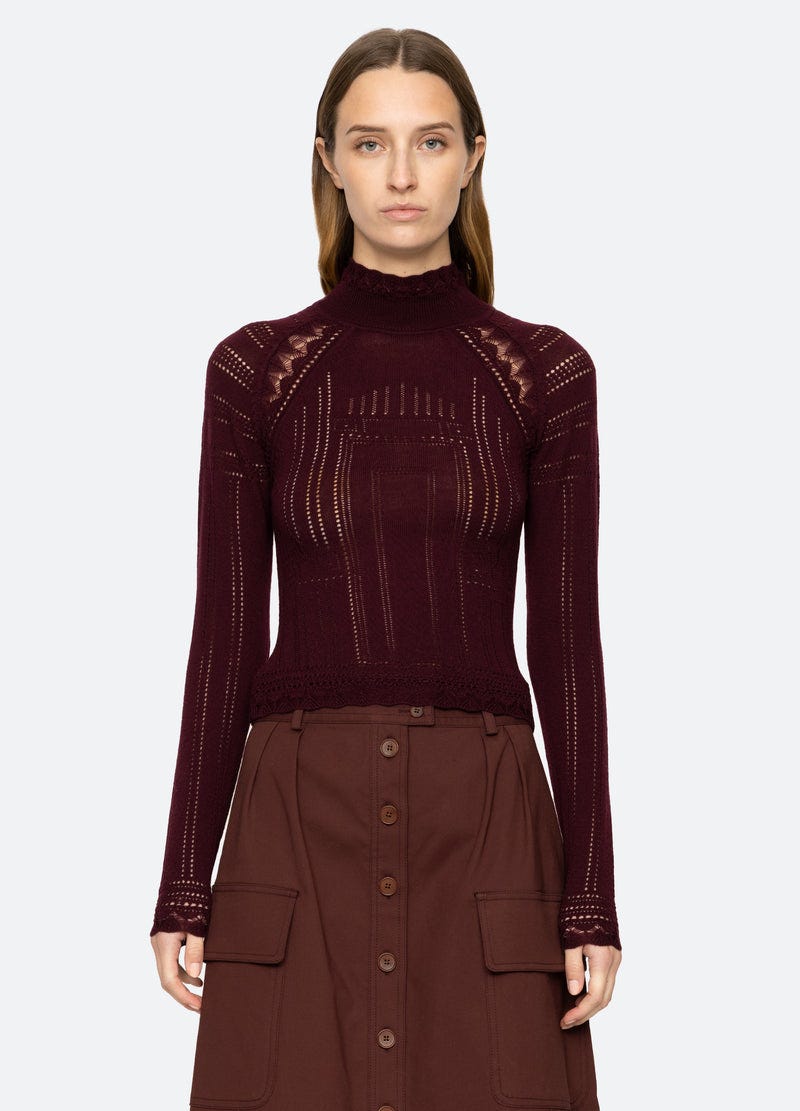 burgundy-paxton turtleneck-front view - 1