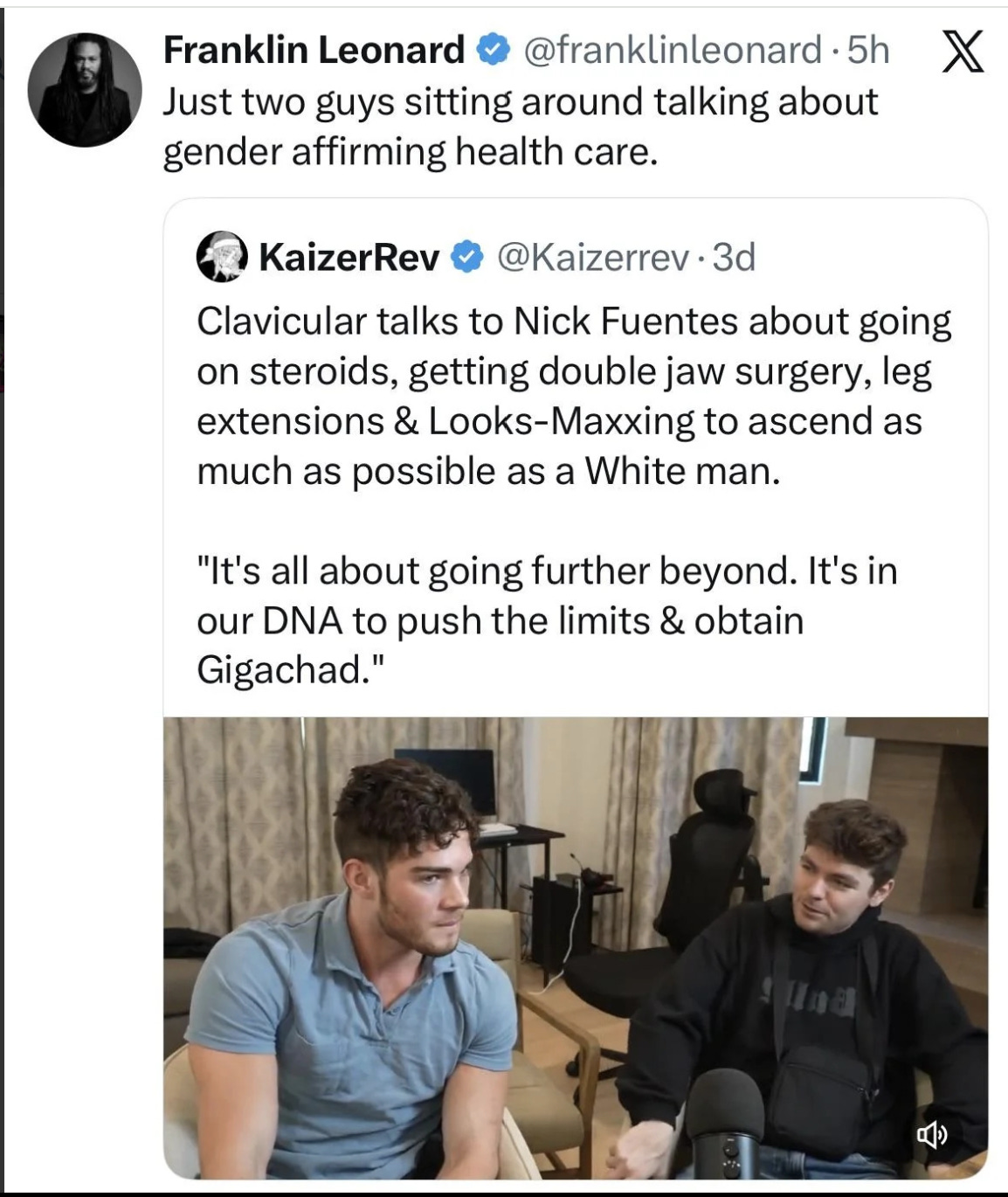 Franklin Leonard: Just two guys sitting around talking about gender affirming health care.
