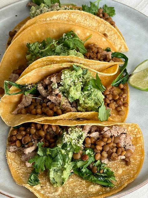 overnight oats, sun-dried tomato salmon power bowl, cabbage stir fry, red rice nourish bowl, salmon wrap, green smoothie, autumn harvest salad, lentil tacos, brownie bite energy balls