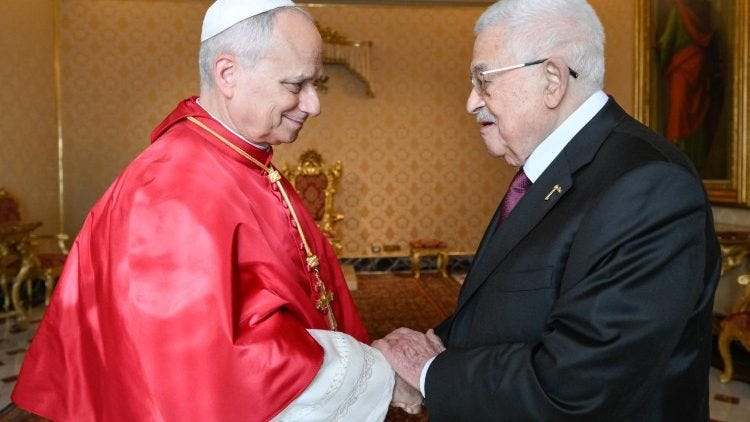 Pope Leo meets with President Abbas