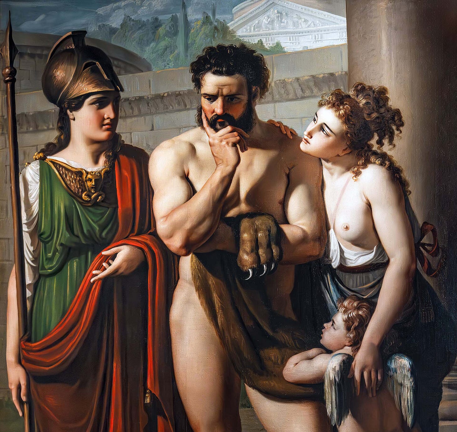 Detail of The Choice of Hercules, Giovanni De Min, 1812
