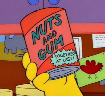 Nuts and Gum Together at Last! - Cartoon Cuisine Nuts and Gum Together at Last! - Cartoon Cuisine