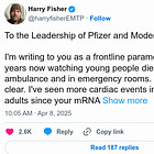 Harry Fisher, Paramedic: Open Letter to the Leadership of Pfizer and Moderna
