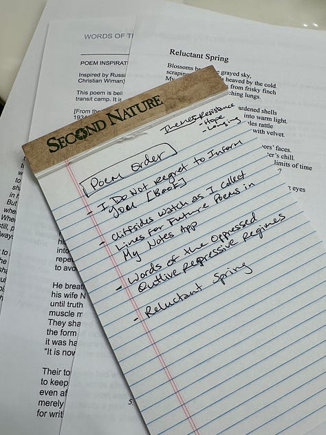 Candice reading her poems in front of an audience.