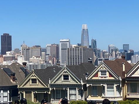 San Francisco skyline and the Painted Ladies, Bay Area Rapid Transit (BART), Ghiradelli Chocolate
