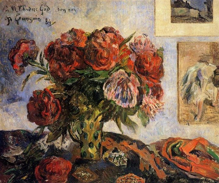 The vase of peonies, 1884 - Paul Gauguin