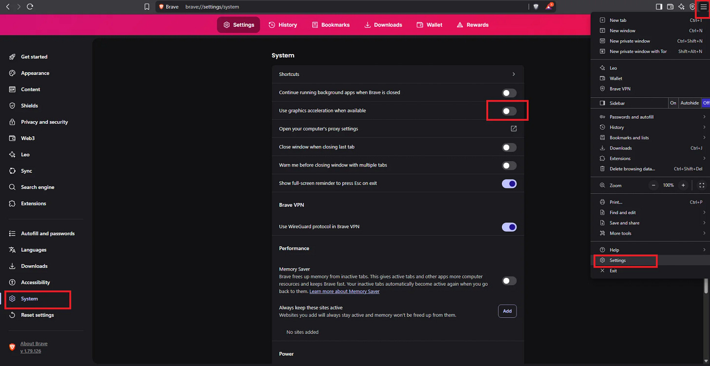 Brave Browser Settings