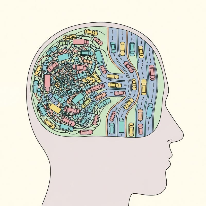 Brain Traffic Jam Overwhelmed Mind, Chaotic Thoughts, Stress, Overthinking, Mental Overload Stock Vector - Illustration of text, thoughts: 417239686 Brain Traffic Jam Overwhelmed Mind, Chaotic Thoughts, Stress, Overthinking, Mental Overload Stock Vector - Illustration of text, thoughts: 417239686