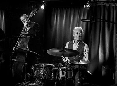 Charlie Watts on drums and Dave Green on bass Charlie Watts on drums and Dave Green on bass