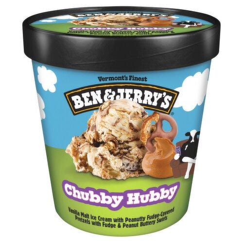 Ben & Jerry's Vermont's Finest Chubby Hubby Ice Cream, one pint