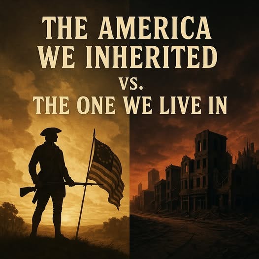 May be an image of text that says 'ΤΗ AMERICA WE INHERITED vs. THE ΟΝΕ WE LIVE IN'