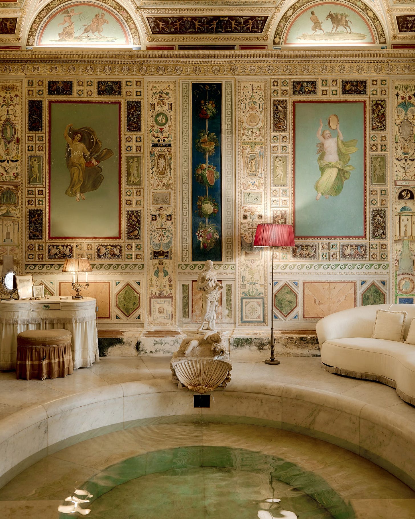 a room with art on the walls