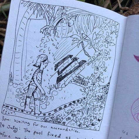Sketchbook paintings of Bali