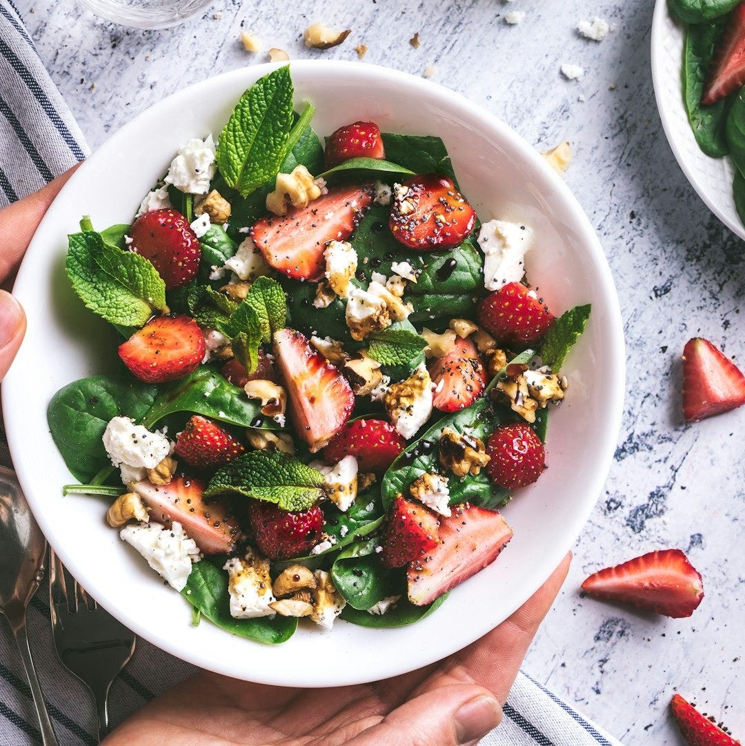 strawberry salad plate