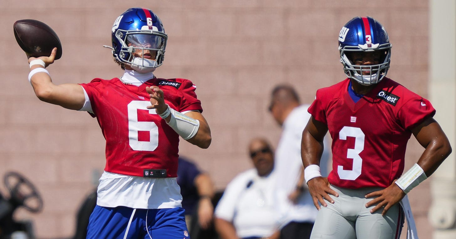 Russell Wilson Praises Jaxson Dart, Says Giants QB is 'Confident' with a  'Great Arm'