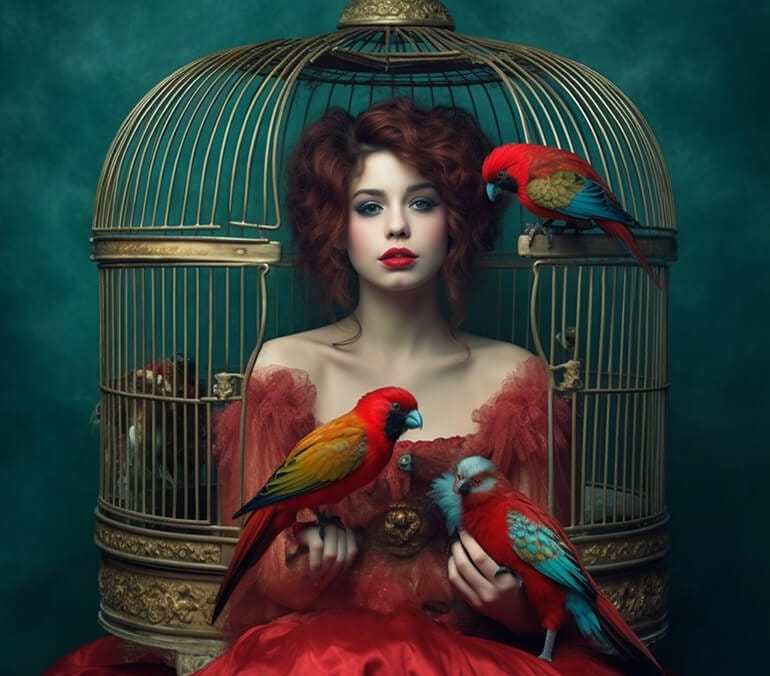 woman-in-a-cage-birds-door-open-reltionship-freedom