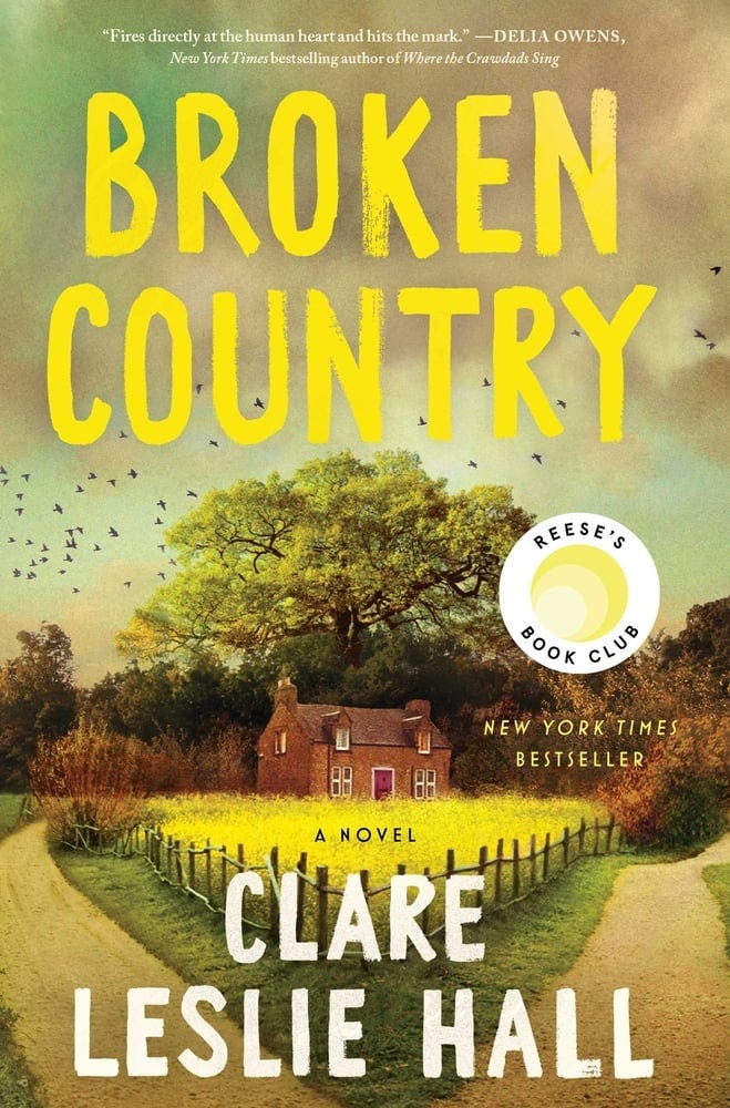 book cover of Broken Country and author photo of Clare Leslie Hall