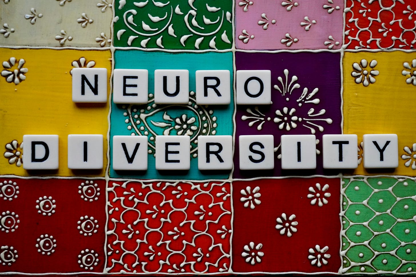 A quilted patchwork that says Neurodiversity