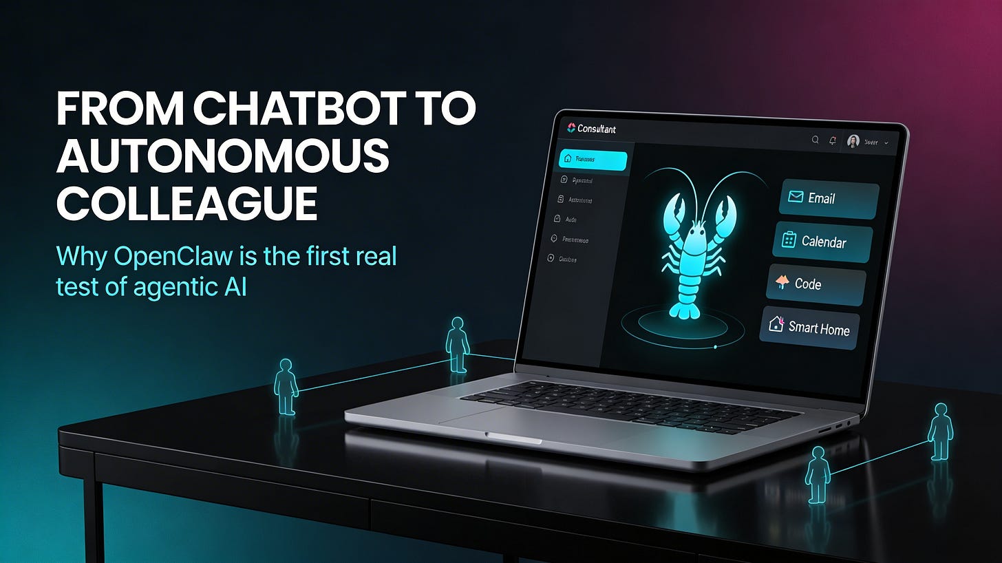 Ultra-wide landscape hero image with strong title text for an article on OpenClaw and agentic AI. Ultra-wide landscape hero image with strong title text for an article on OpenClaw and agentic AI.