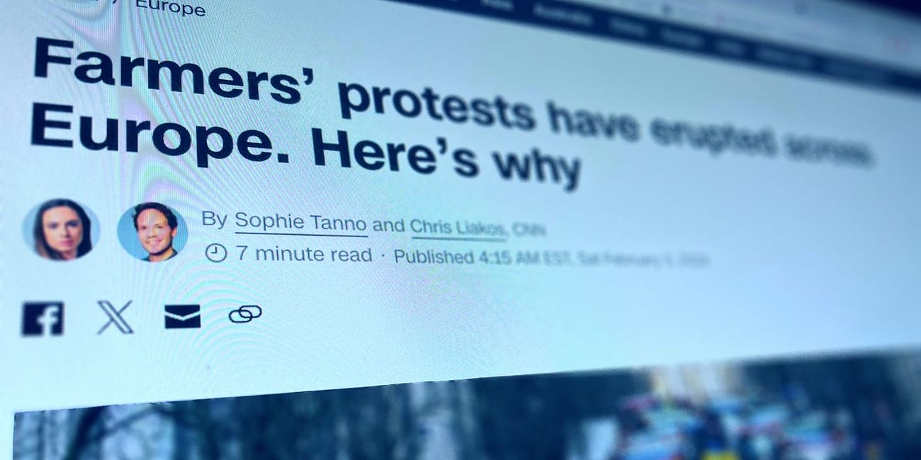 Farmers Protest Across Europe in Response to World Economic Forum Globalist Agenda: What CNN Won't Tell You (Opinion)