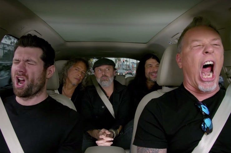 Metallica carpool karaoke 2017 billboard 1548